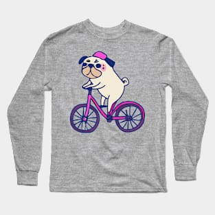 Pug Bicycle Dog Lover Puppy Long Sleeve T-Shirt